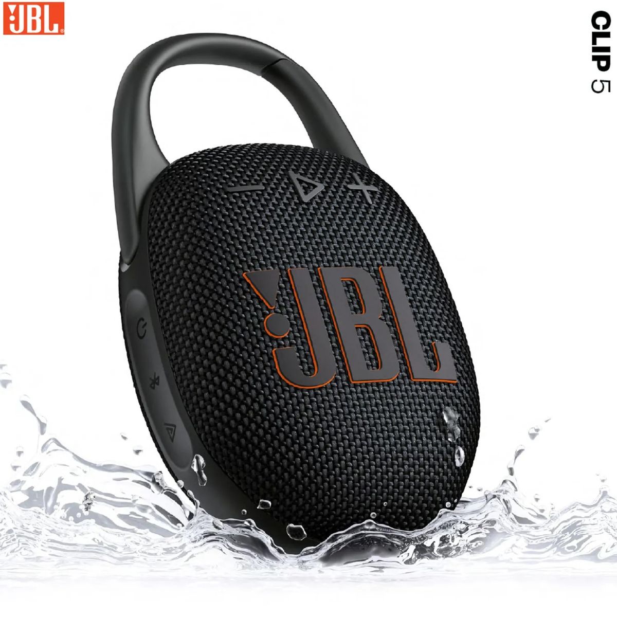 JBL - JBL CLIP 5 Parlante Negro Portatil Acuatico IP67 Extra Bass