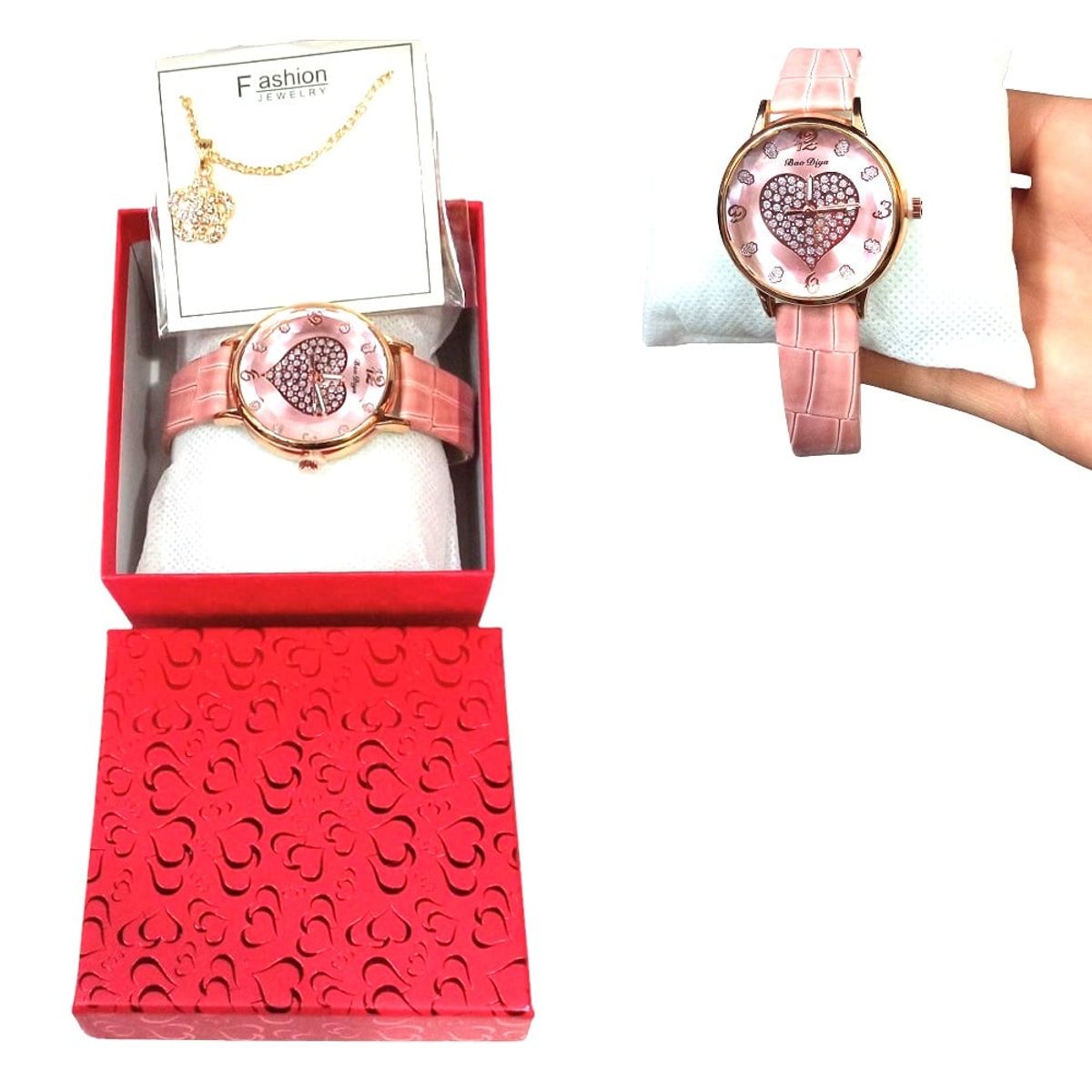 GENERICO - Set de Reloj y collar en cofre para regalar dia de la madre