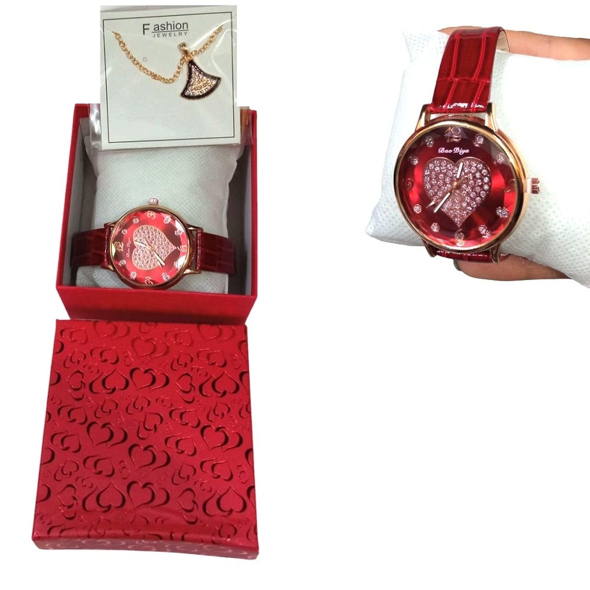 GENERICO - Set de Reloj y collar en cofre para regalar dia de la madre