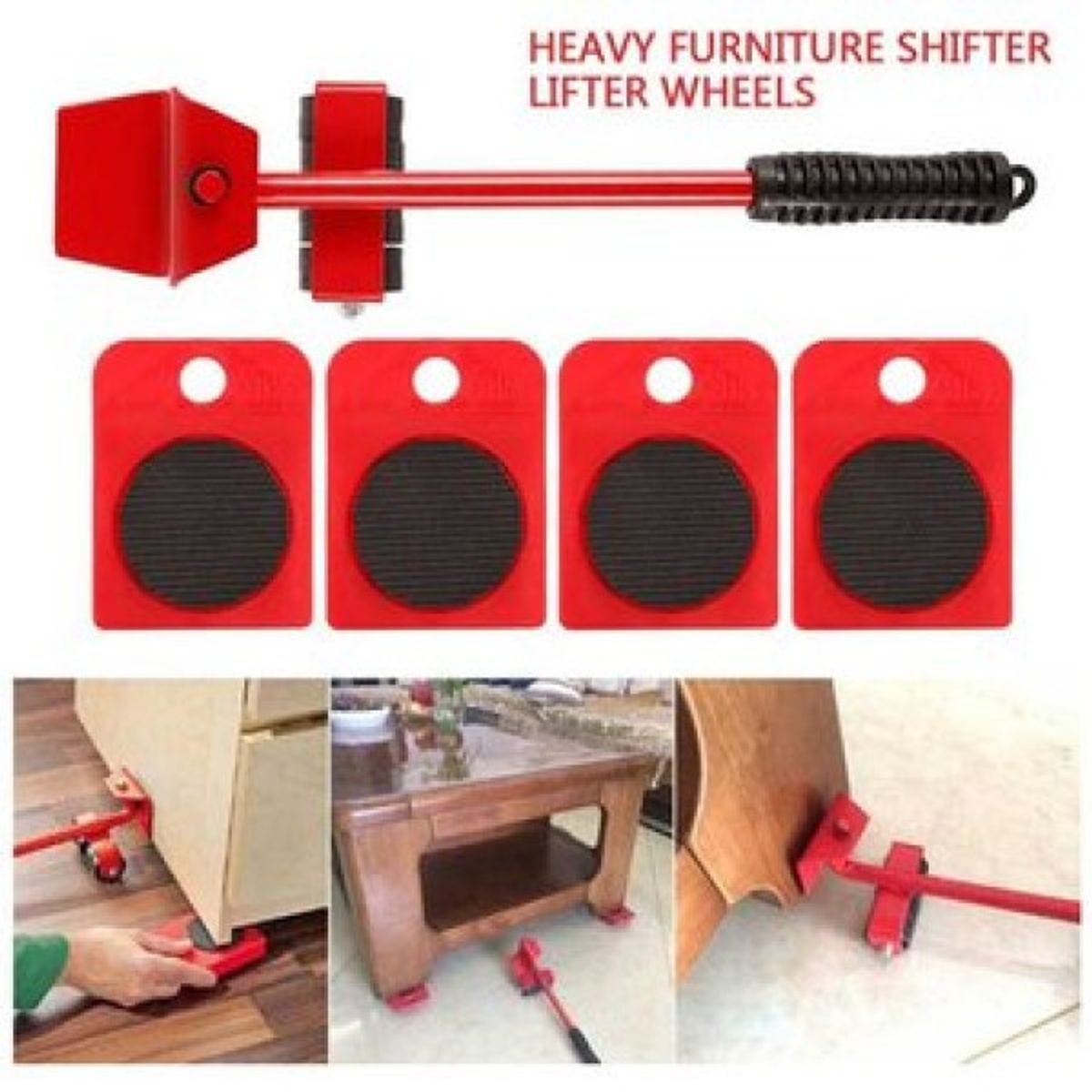 GENERICO - Set Herramienta Palanca Levanta Todo Muebles y Mudanza