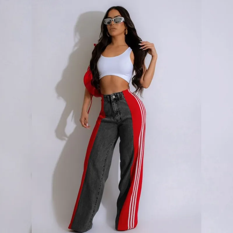 BENCUS JEANS - Pantalon Track Jeans Adibreak Rojo