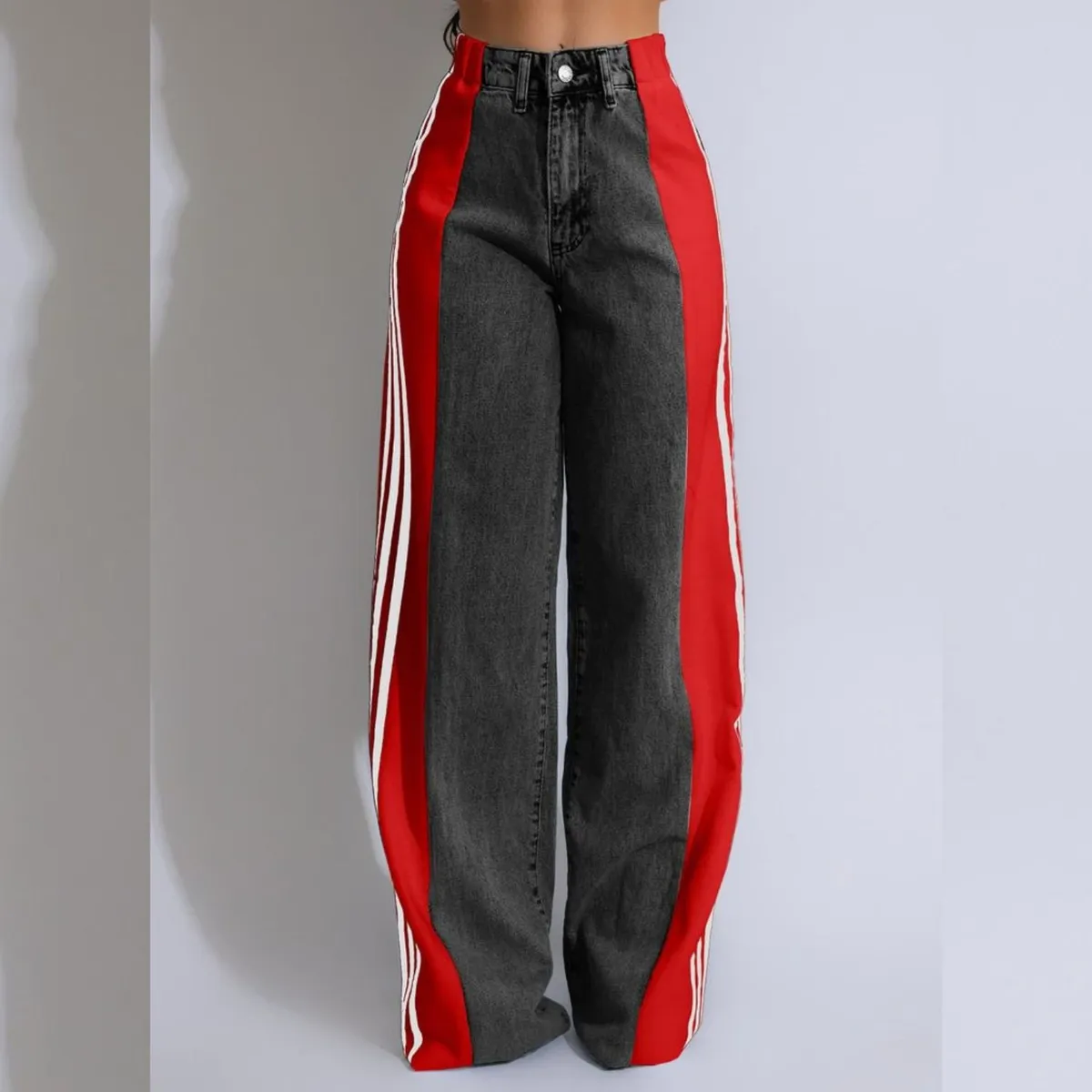 BENCUS JEANS - Pantalon Track Jeans Adibreak Rojo