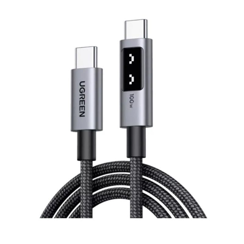 UGREEN - Cable Tipo-C a Tipo-C 100W Carga Rapida Pantalla LED 2M L509 35512