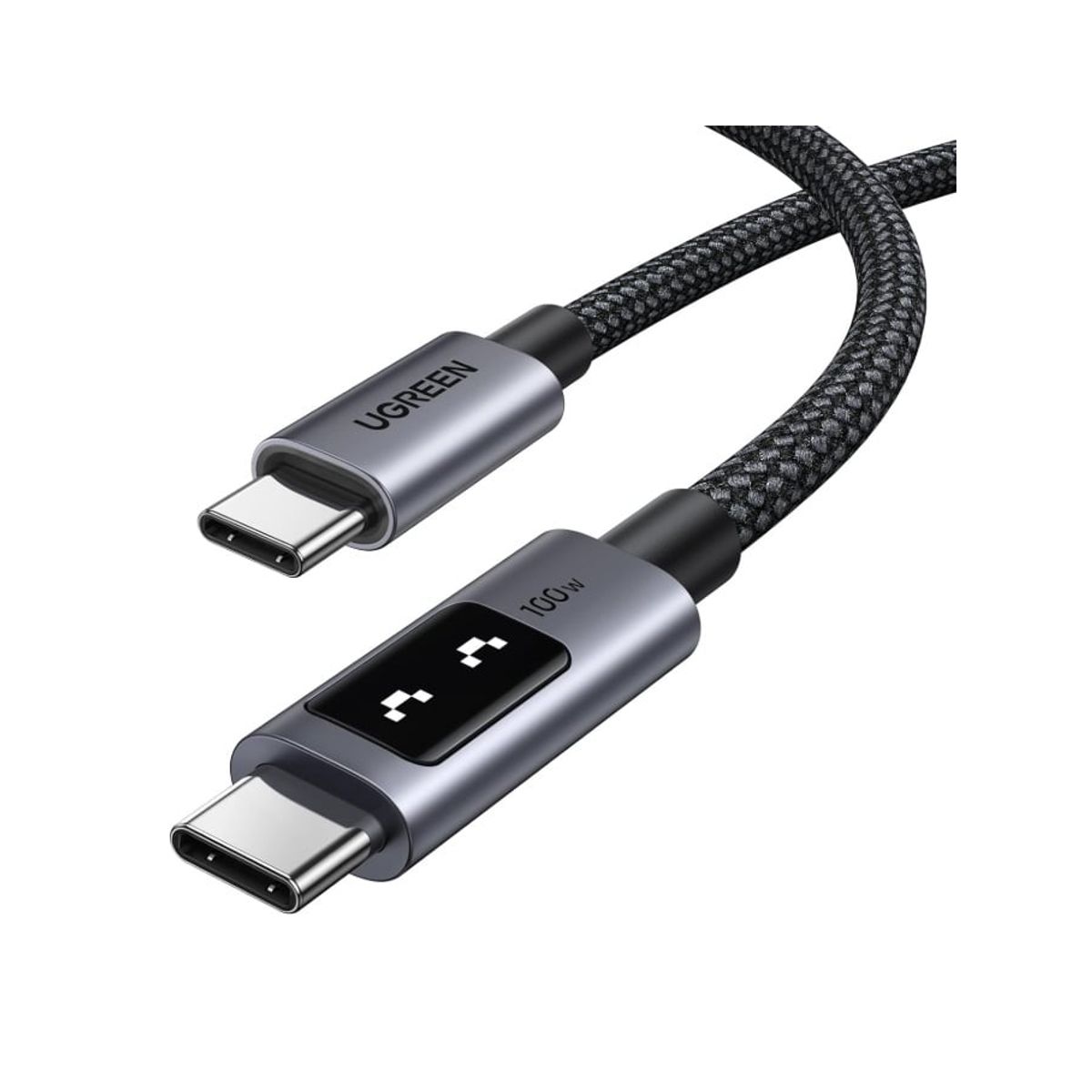 UGREEN - Cable Tipo-C a Tipo-C 100W Carga Rapida Pantalla LED 2M L509 35512