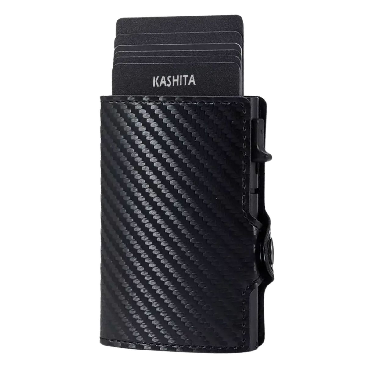 KASHITA - Billetera Tarjetero Smart Carbon Fiber Monedero Bloqueo RFID Anti-Robo