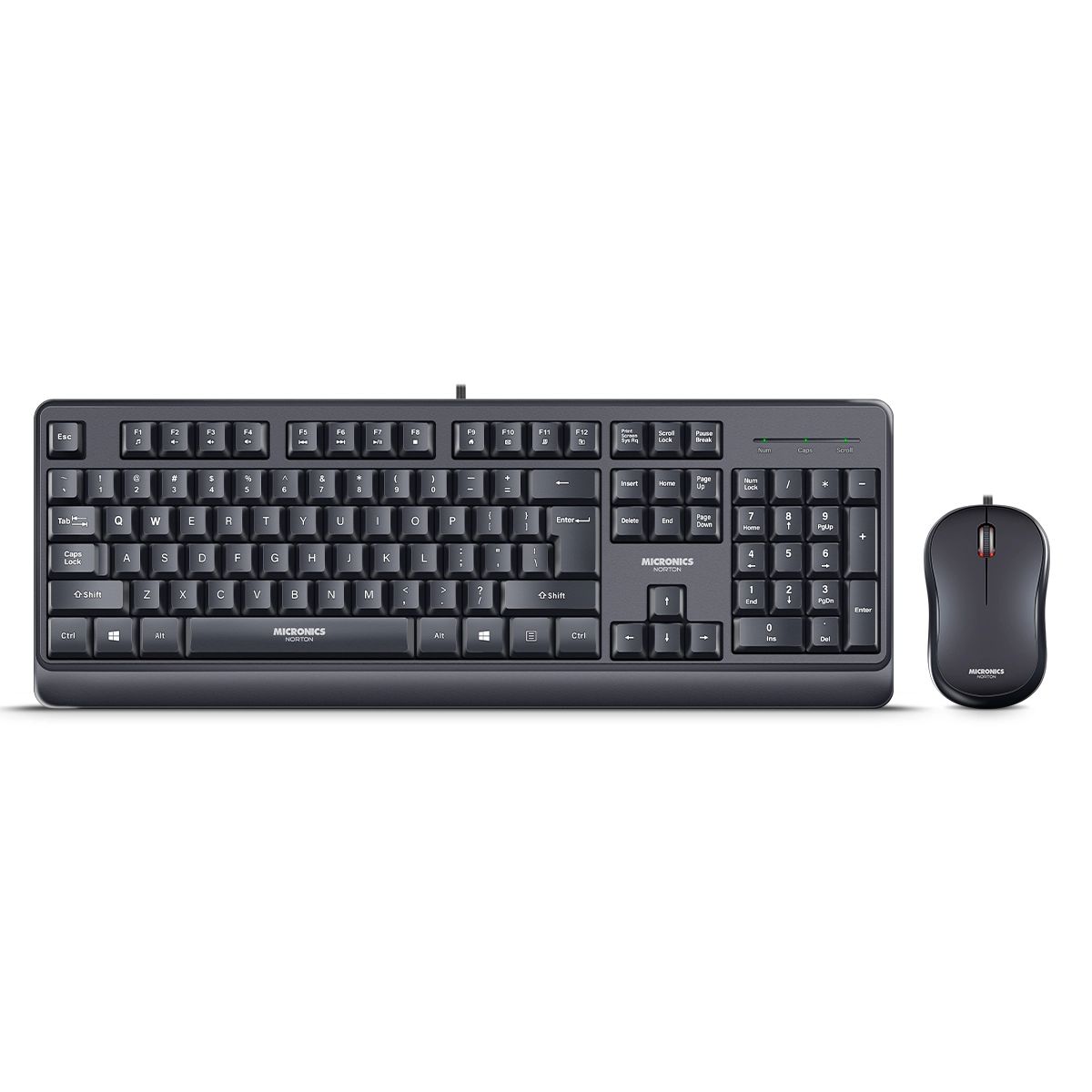MICRONICS - COMBO MICRONICS NORTON TECLADO Y MOUSE BLACK MIC T100W USB