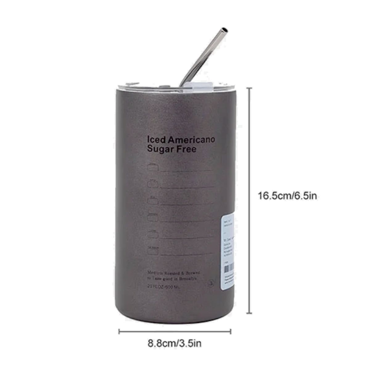 GENERICO - Tomatodo Térmico de metal Mug Grafito 600ml