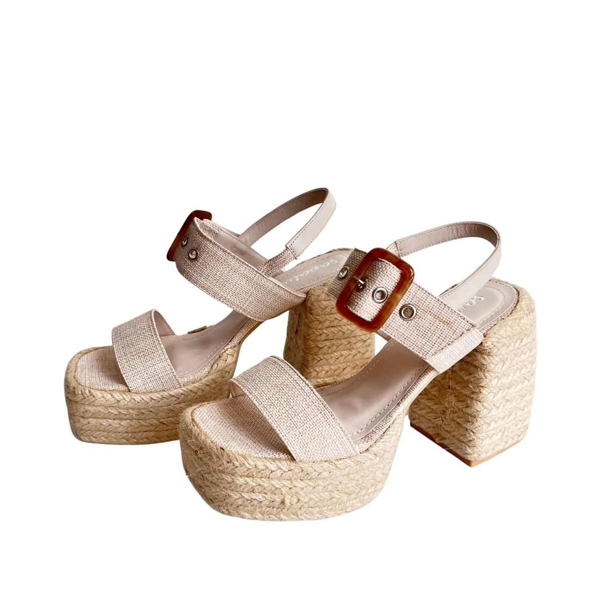 SAPATU - SANDALIAS PLATAFORMA YUTE NATURAL CREMA