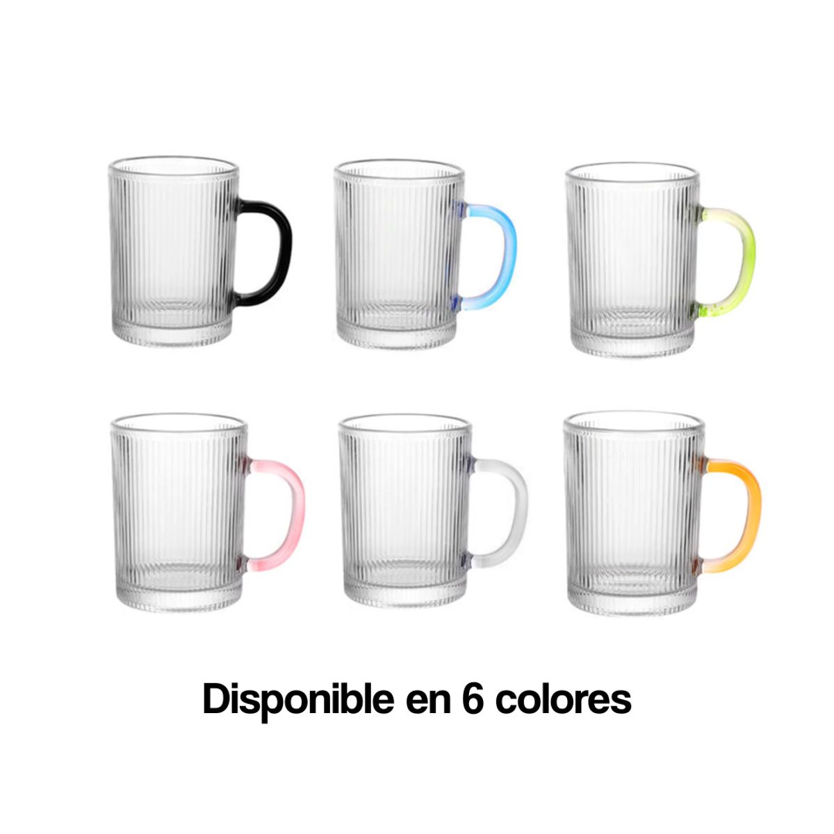 GENERICO - Taza de vidrio Rainbow Mug Rosada 390ml