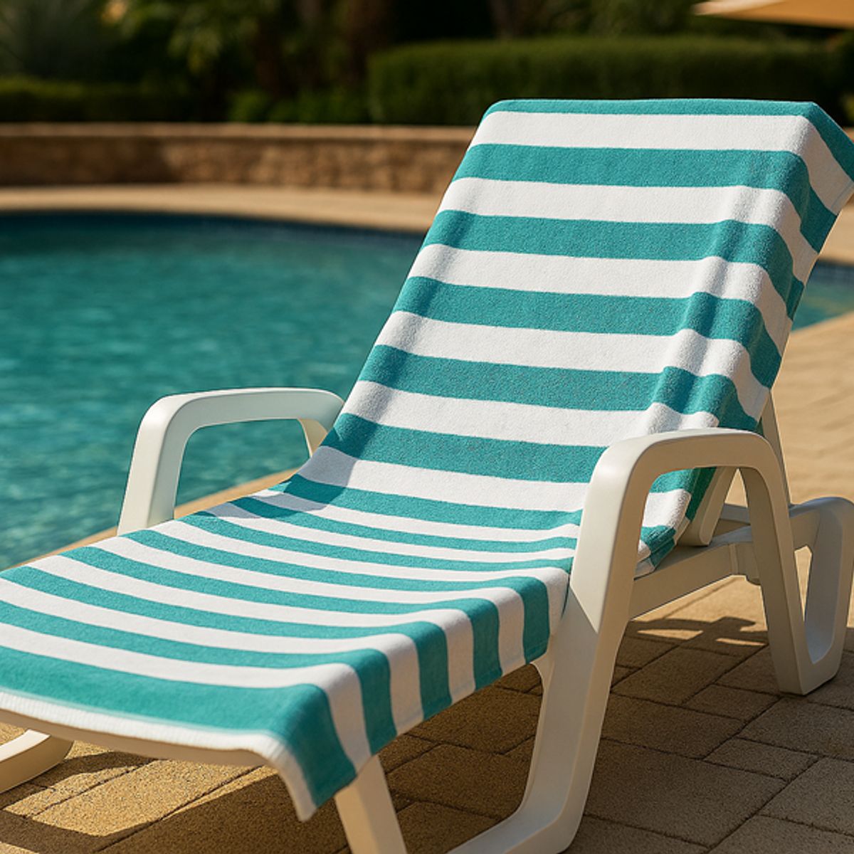 TOALLAS PERU DETALLES Y MAS - Toalla de Playa o Toallón: Verde_T/Blanco_H - 100% Algodón 450 grs/m2