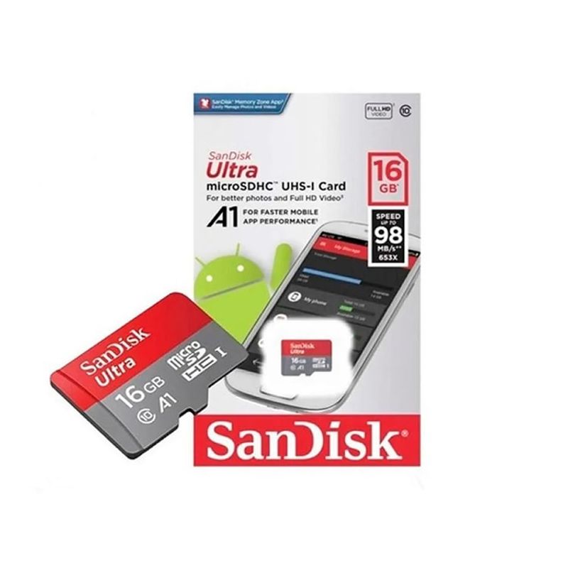SANDISK - Sandisk Memoria Micro SD Ultra A1 16GB Uhs-I 98MBS