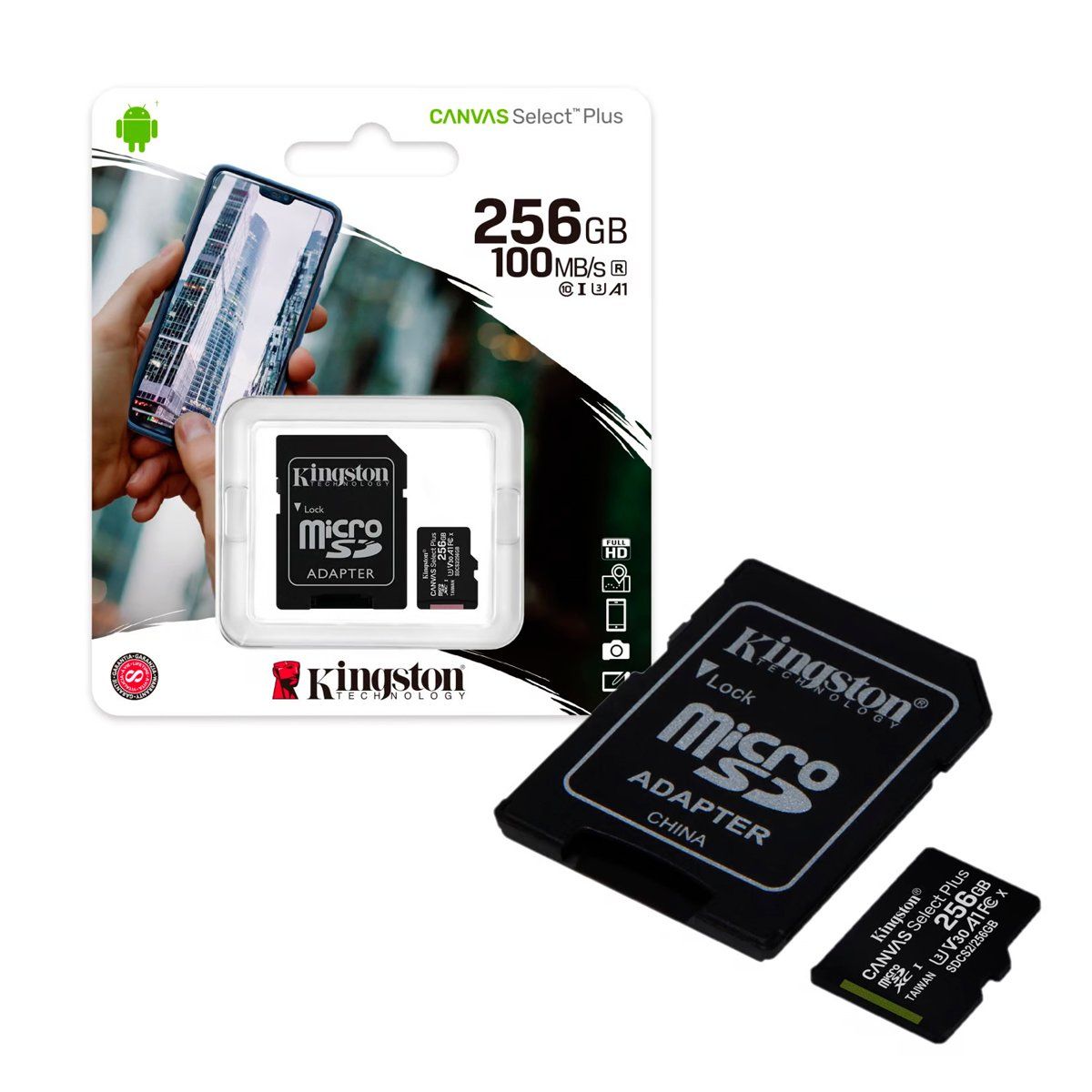 KINGSTON - Memoria Kingston Micro SD Canvas 256GB Clase 10 100MBS