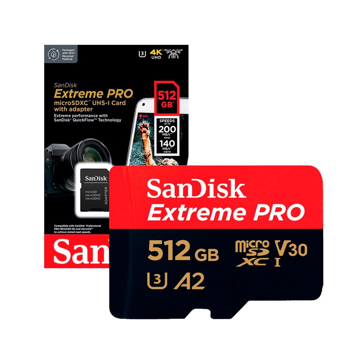 SANDISK - Memoria Micro SD Sandisk Extreme Pro 512GB 200MBS