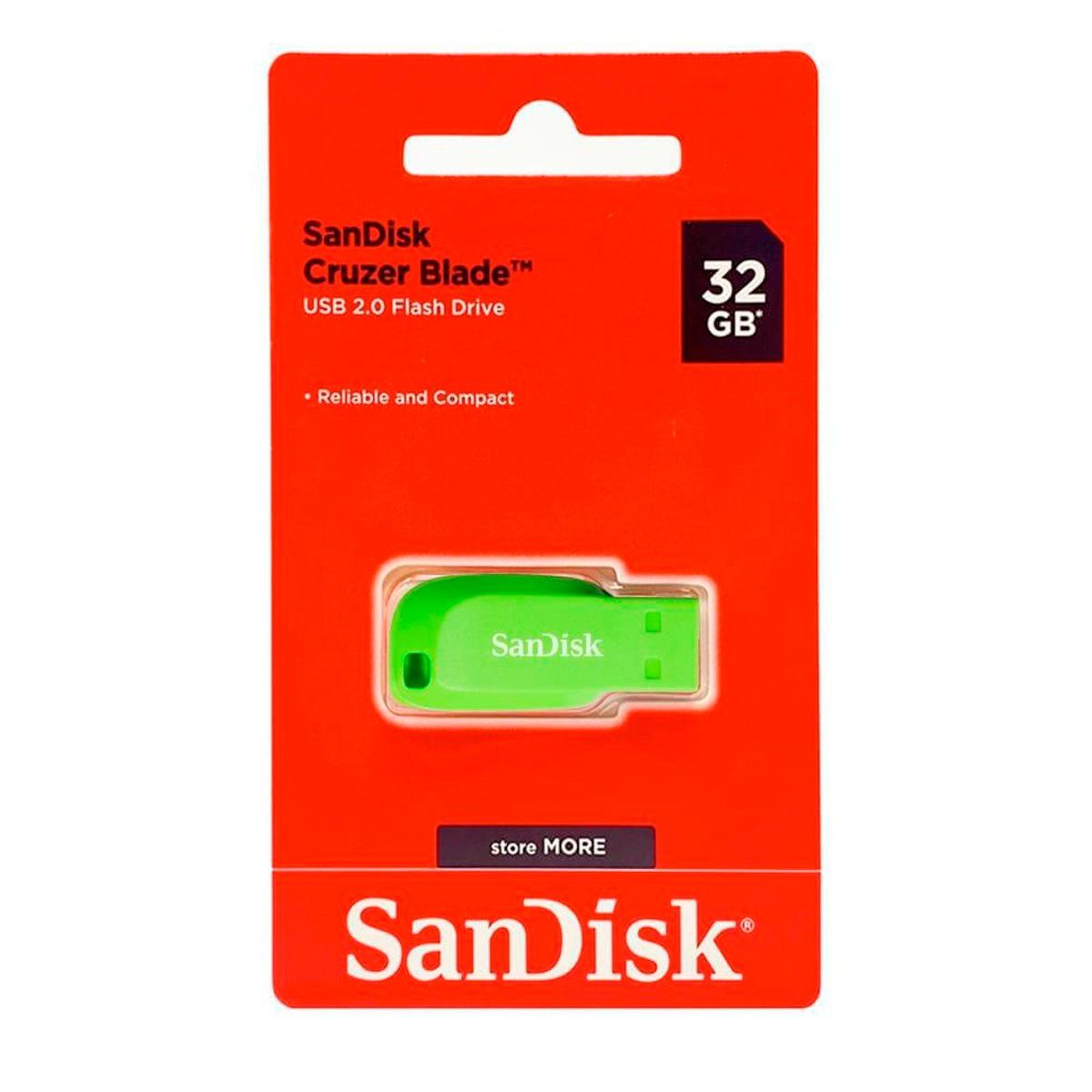 SANDISK - Memoria Sandisk 32GB Cruzer Blade USB 20 Verde