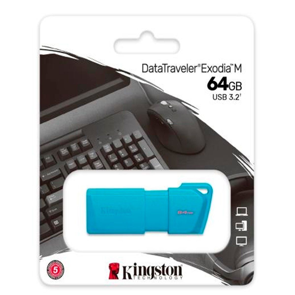 KINGSTON - Memoria USB 64GB Kingston 32 Exodia Azul