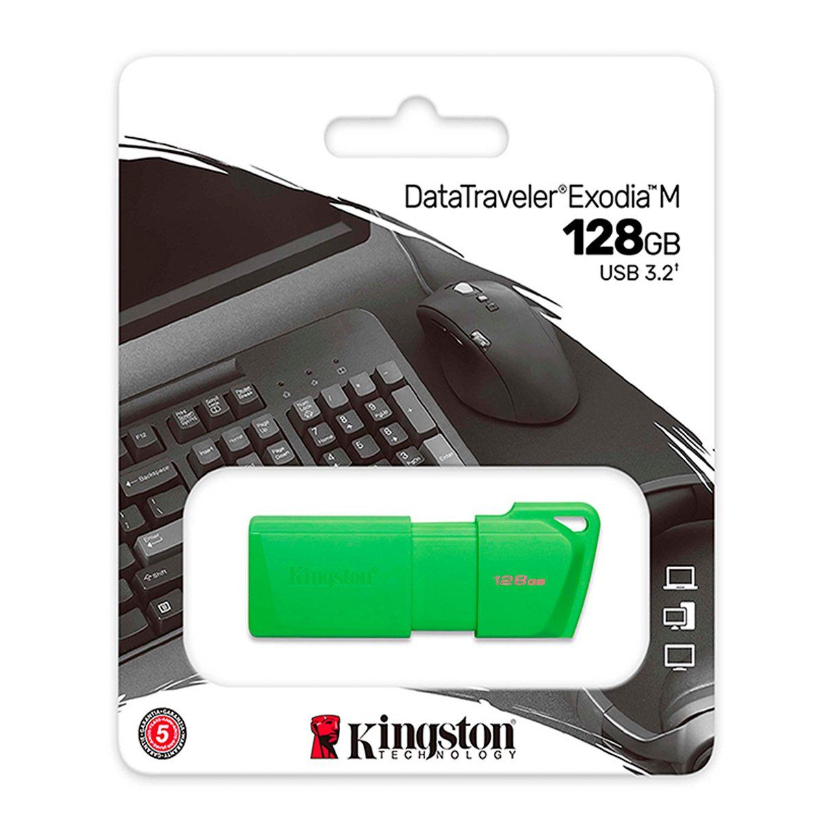 KINGSTON - Memoria USB 128GB 32 Kingston Dt Exodia M Neon Verde