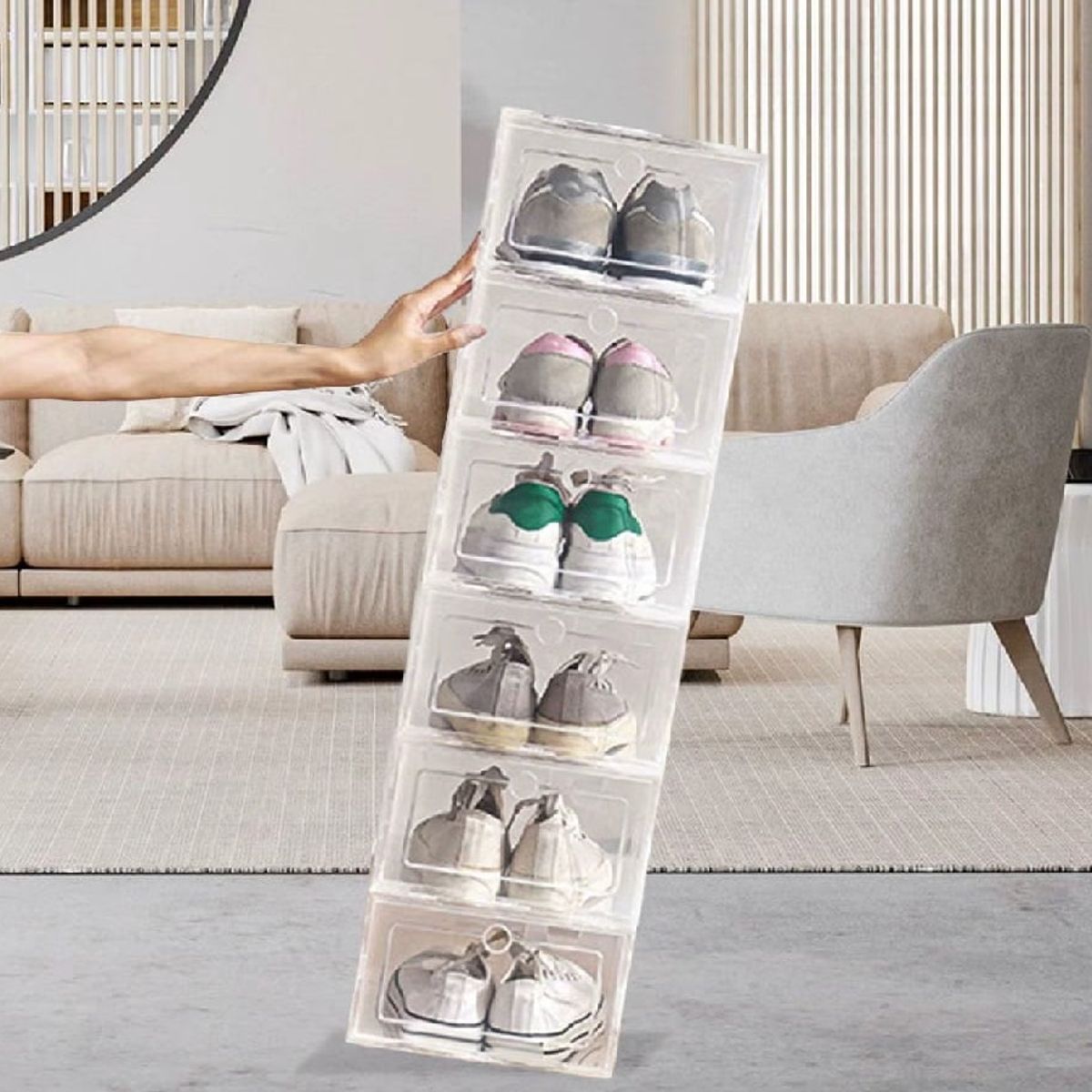 GENERICO - Organizador de Calzados de 6 Niveles Multiusos Color Blanco