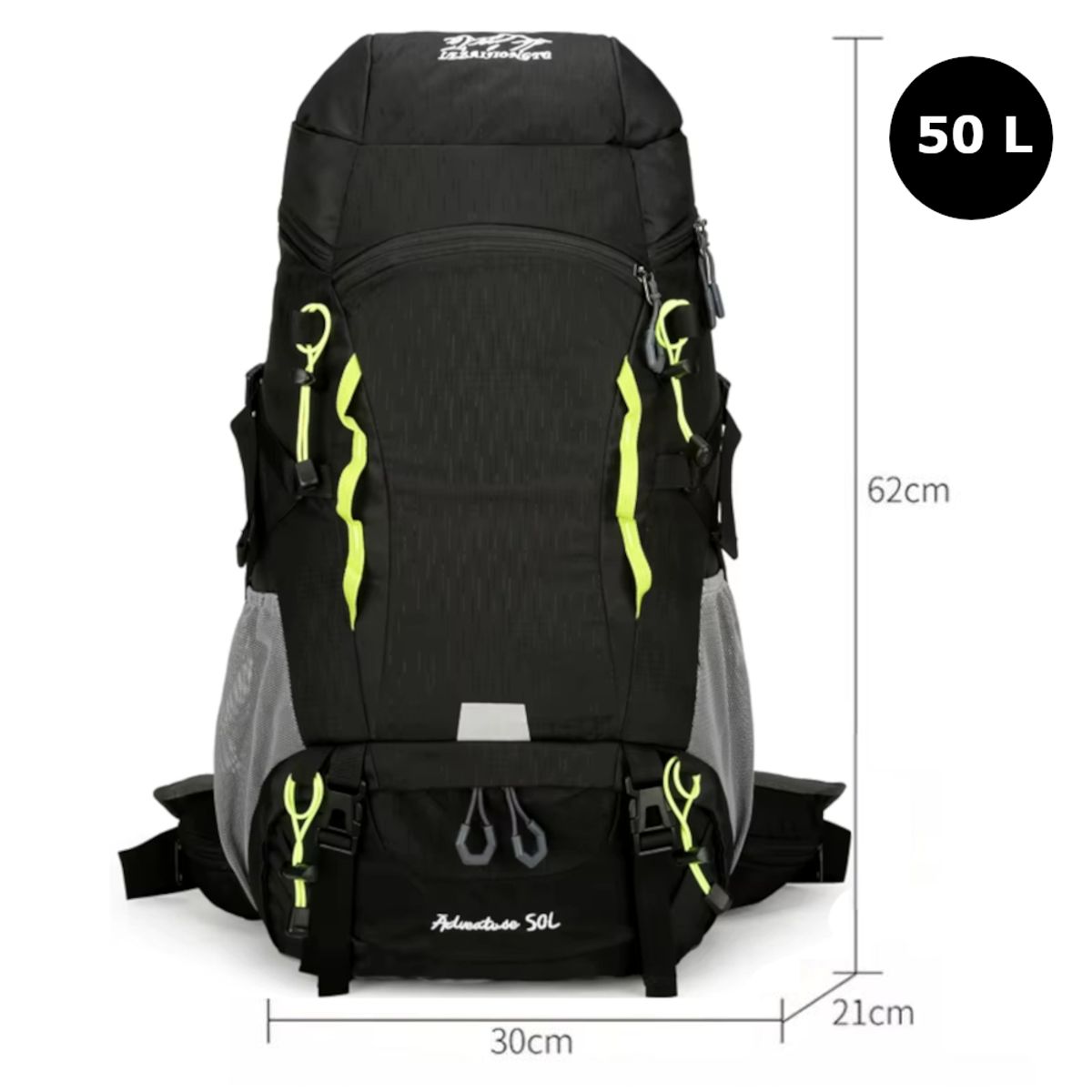 GENERICO - Mochila Trekking 50 Litros Outdoor 2165 Montaña Viaje Campamento