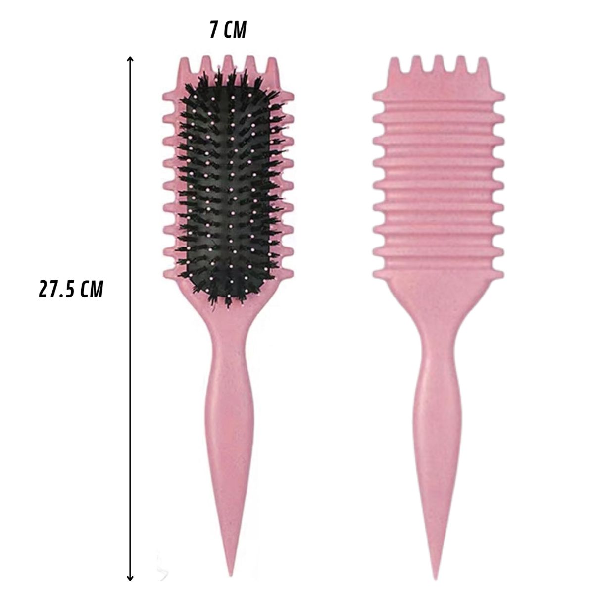 GENERICO - PACK DE DEFINICIÓN PARA EL CABELLO RIZADO COLOR ROSA PEINE CURLY BOUNCE ATOMIZADOR Y GANCHOS