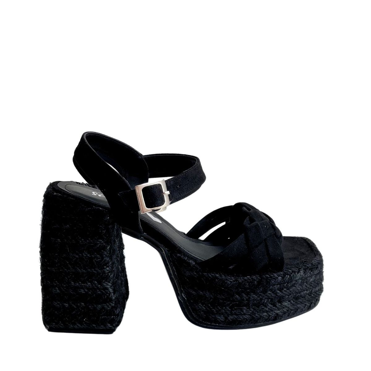 SAPATU - SANDALIAS PLATAFORMA YUTE NATURAL NEGRO