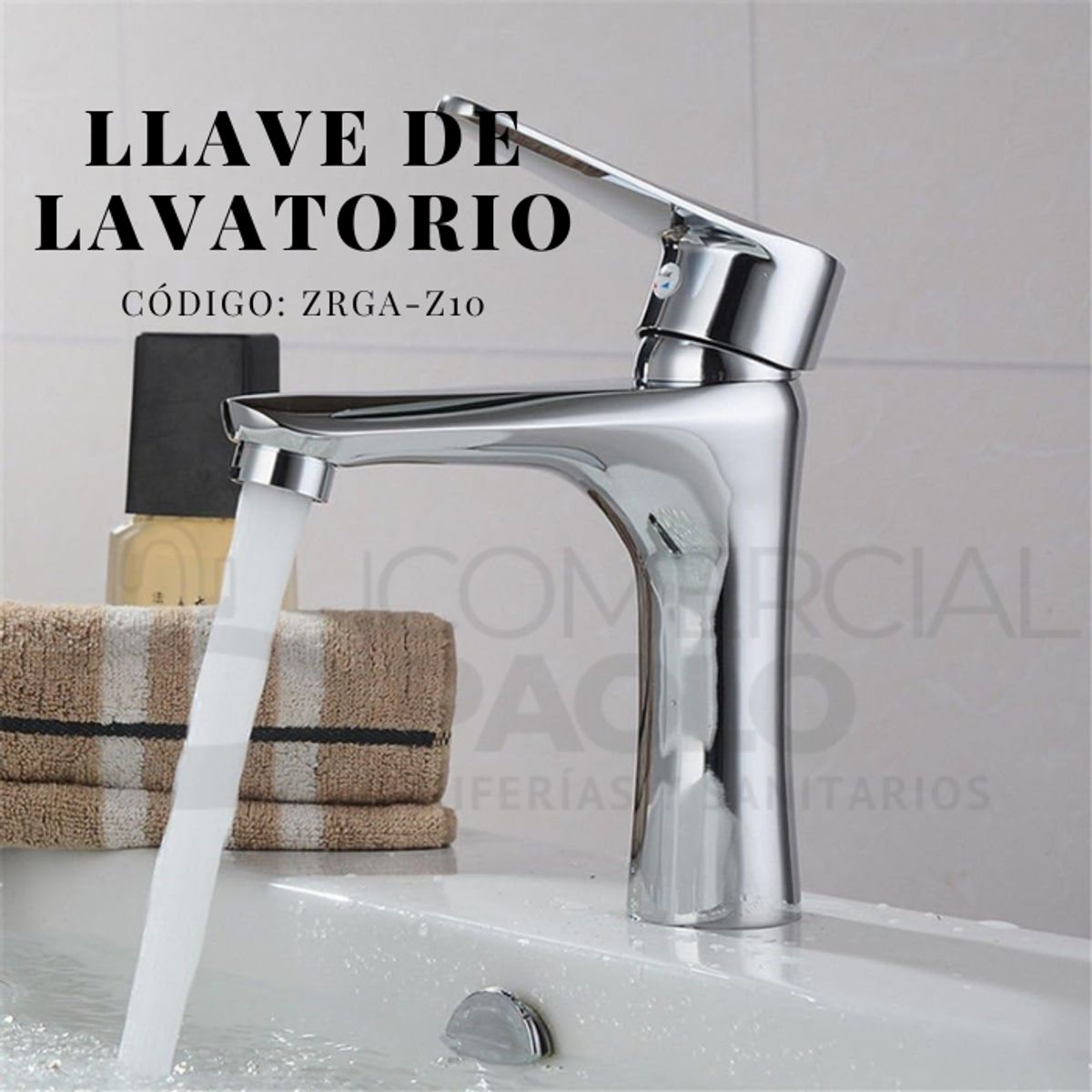 GENERICO - LLAVE PARA LAVATORIO MINIMALISTA  AL MUEBLE CROMADO ZRGA-Z10  BRATIA