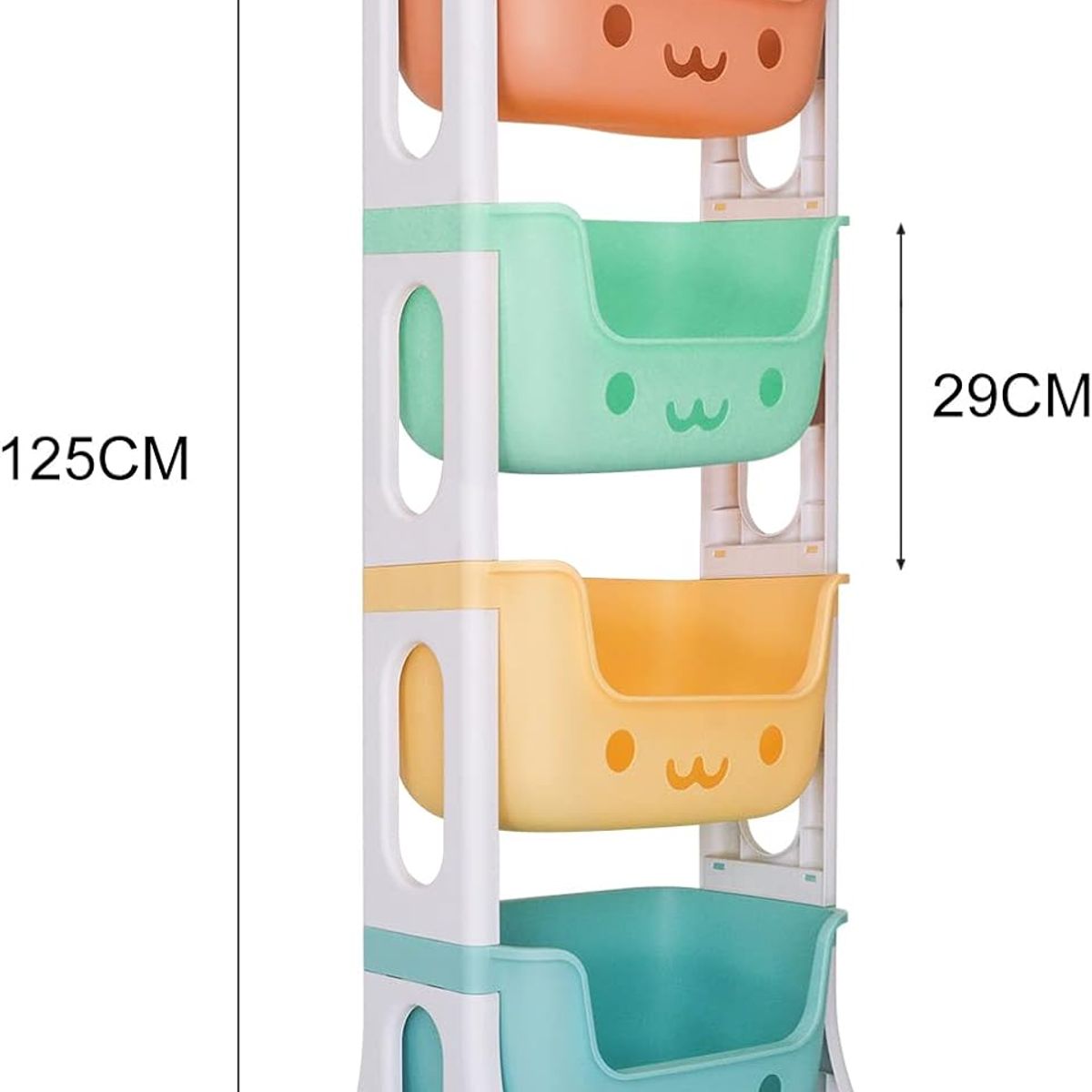 GENERICO - ORGANIZADOR ESTANTE DE JUGUETES MAS ESTABLE INFANTIL MULTIUSOS 4 NIVELES MULTICOLOR