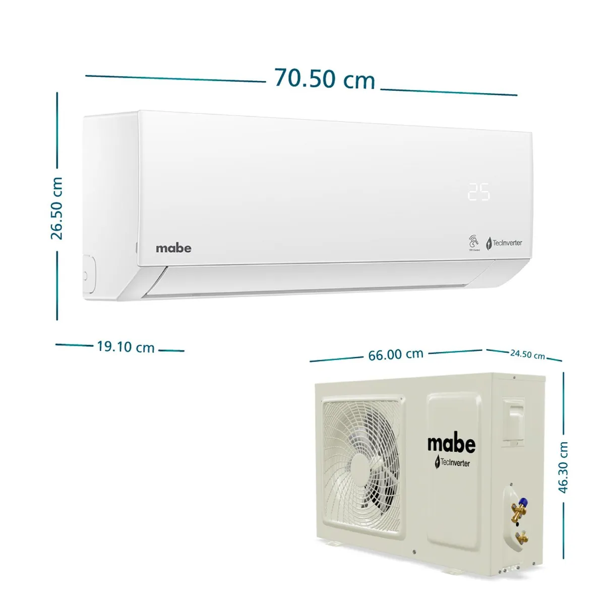 MABE - Aire Acondicionado 220v 9000 BTU Blanco Mabe MMI09CDBWCCC1