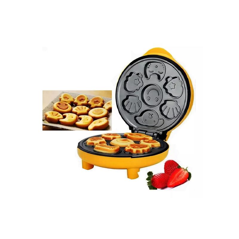 GENERICO - Waflera Eléctrica con Diseños Antiadherente Máquina Panqueques