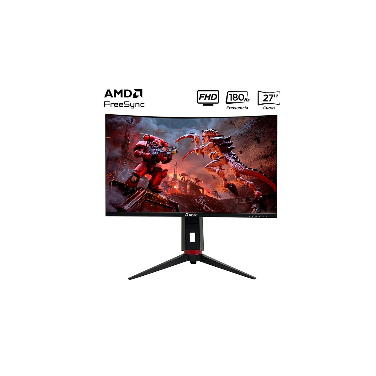 TEROS - Monitor Teros TE-2766G 27 Curvo Full HD 180Hz 1MS Pivot FreeSync