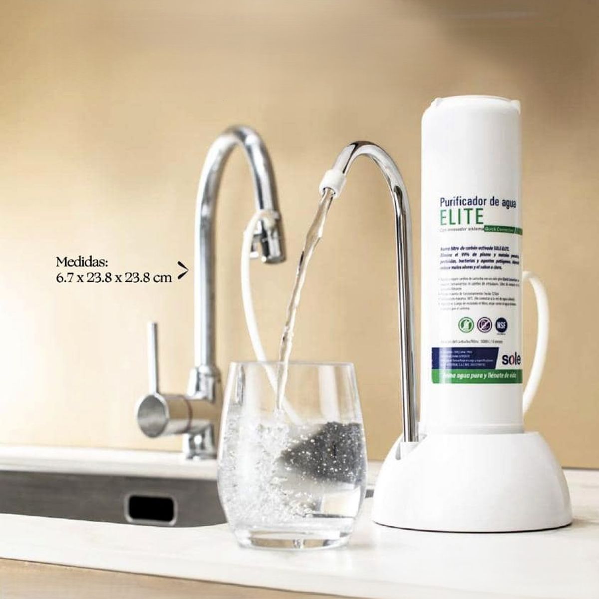 SOLE - Purificador de agua Sole Perfect Sobre Lavadero