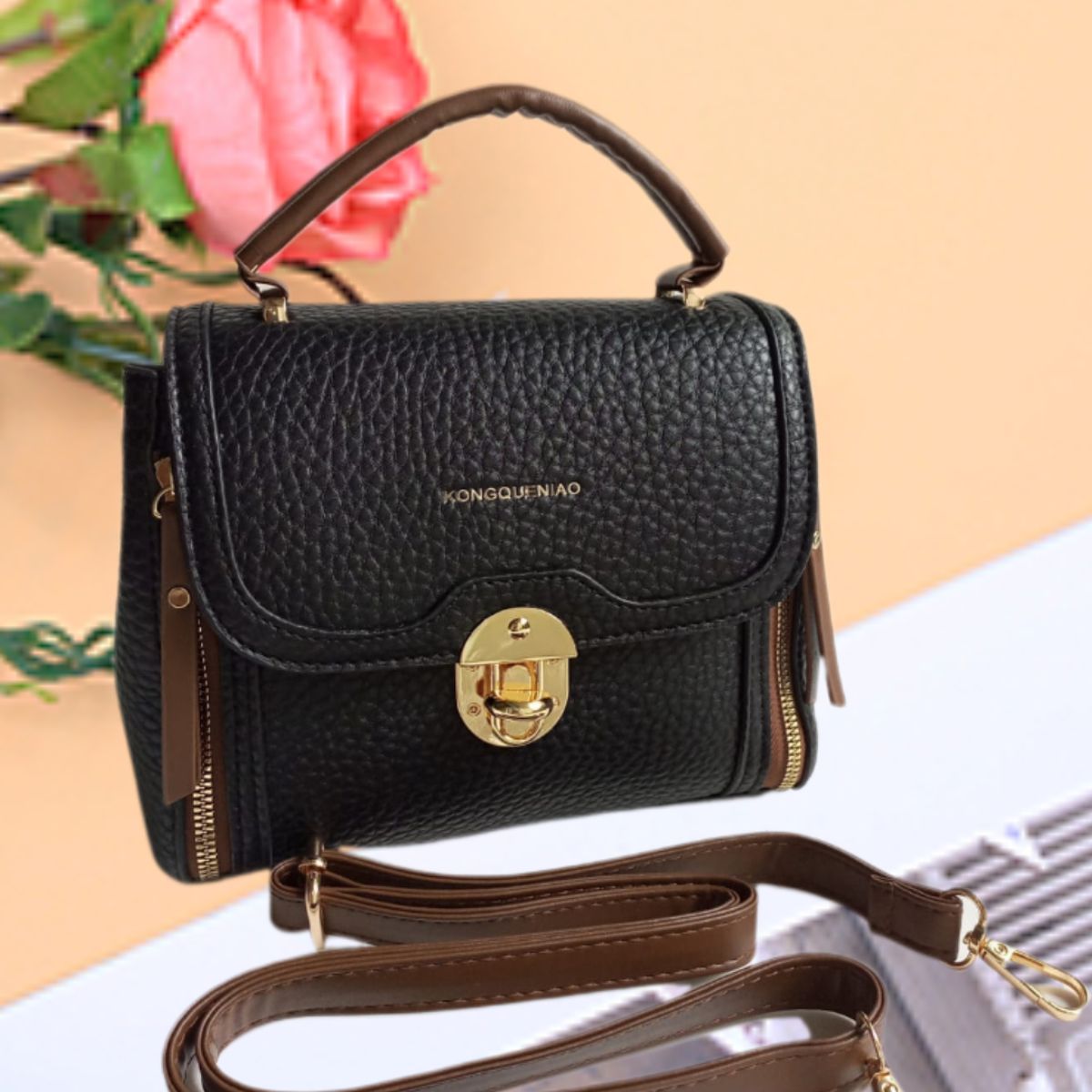 GENERICO - CROSSBODY CARTERA BOLSO DE MANO MORRAL TOTE BAG NEGRO