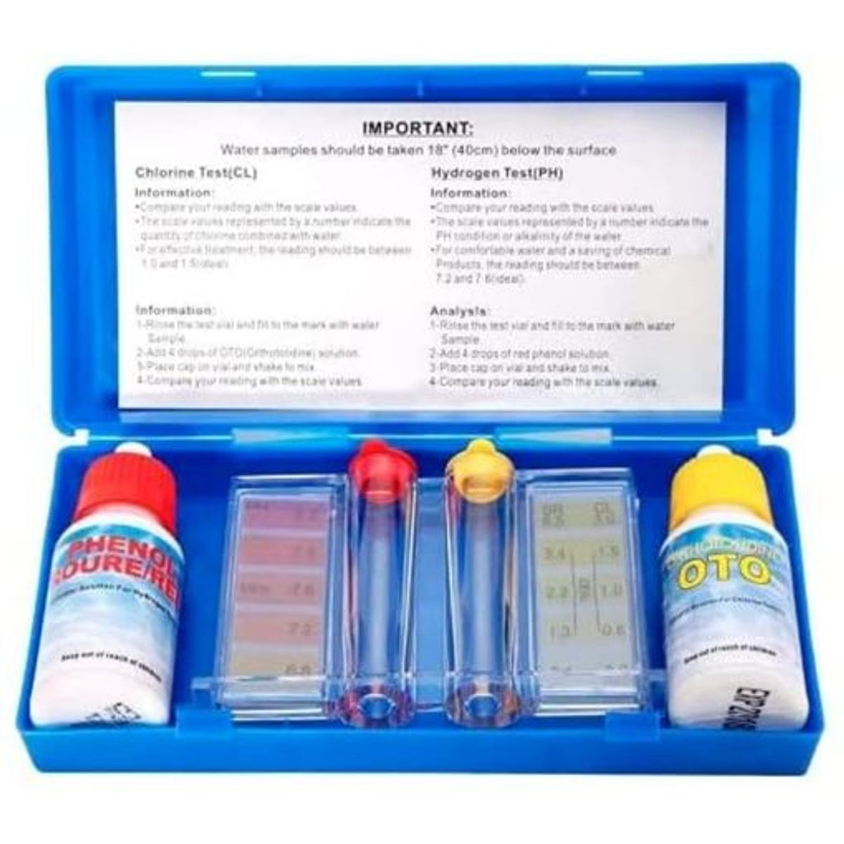 GENERICO - Comparador Visual Kit De Cloro Libre pH PARA PISCINA