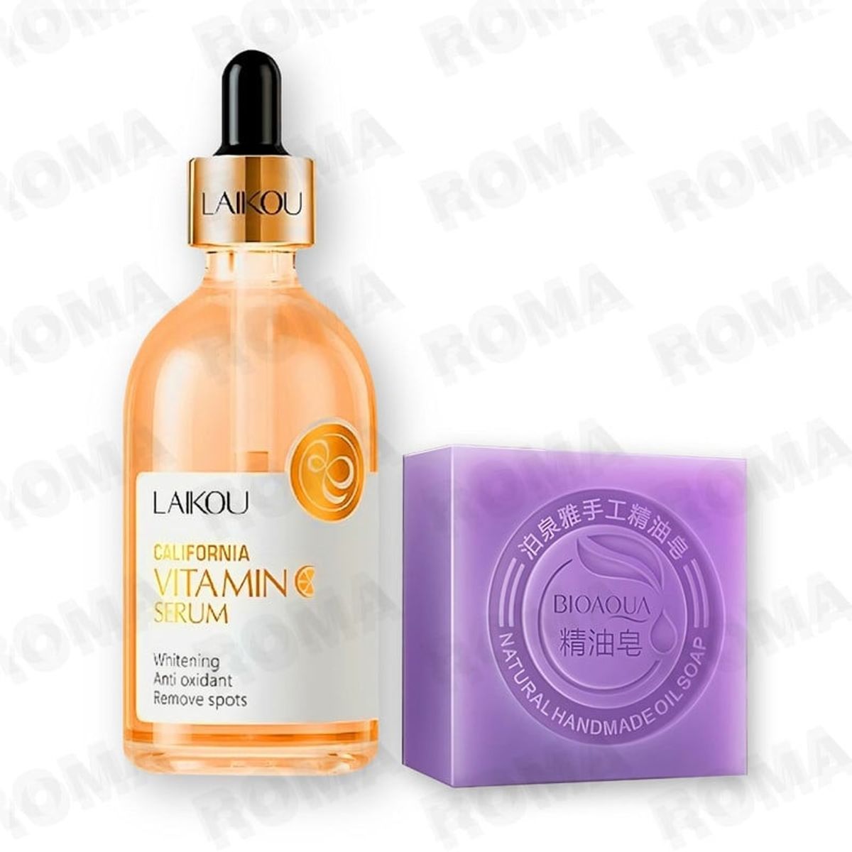 BIOAQUA - KIT SERUM VITAMINA C LAIKOU 100ML Y JABÓN NATURAL DE LAVANDA