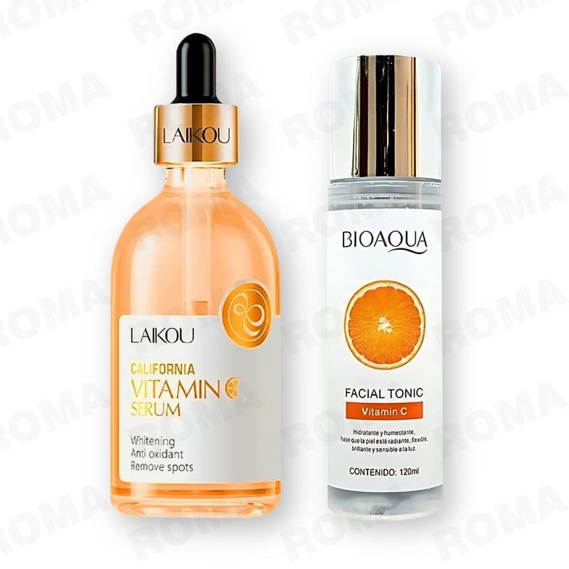 BIOAQUA - KIT SERUM VITAMINA C LAIKOU 100ML Y TÓNICO FACIAL VITAMINA C BIOAQUA