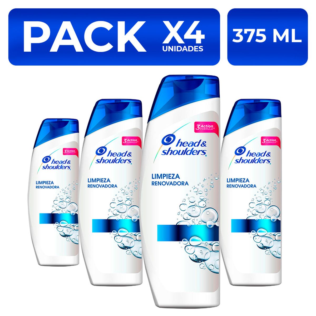 HEAD AND SHOULDERS - PackX4 Shampoo Head&Shoulders Limpieza Renovadora 375ml