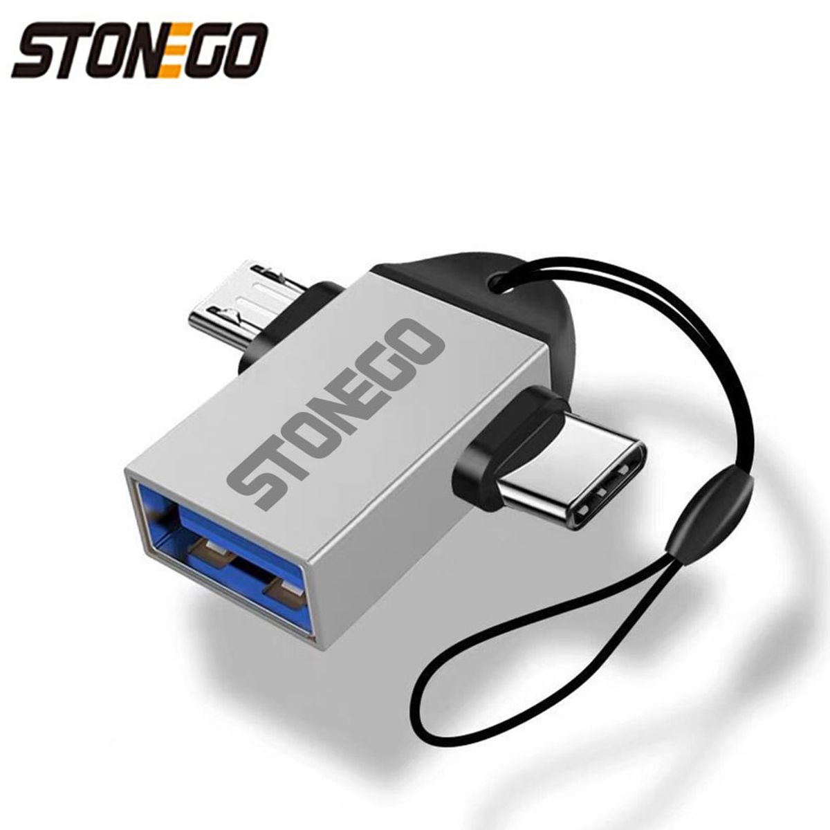GENERICO - Pack x 2 Adaptador Cable OTG USB Micro USB Tipo C Dos en uno StoneGo