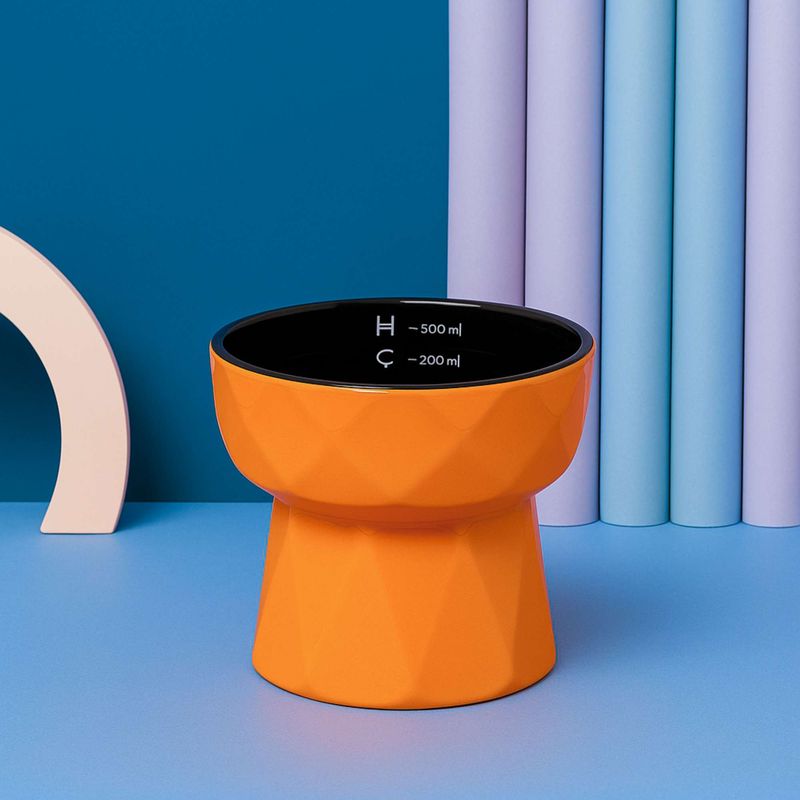 GENERICO - DiamantBowl Comedero Elevado con Diseño Geométrico