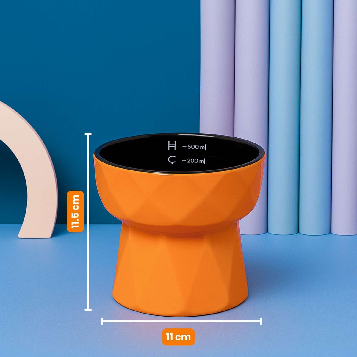 GENERICO - DiamantBowl Comedero Elevado con Diseño Geométrico