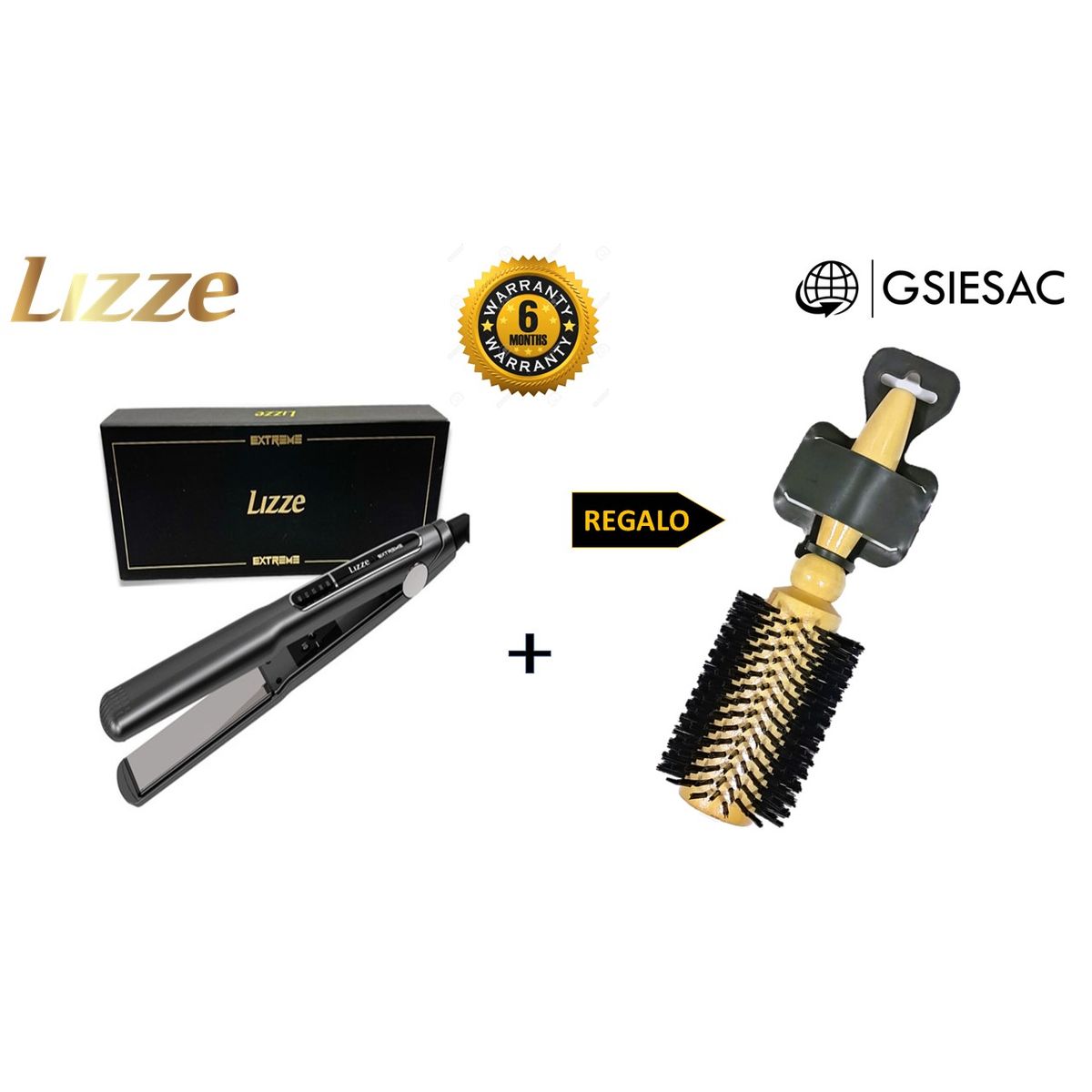 LIZZE - LIZZE PACK PLANCHA DE CABELLO EXTREME + REGALO CEPILLO PENACHO BLANCO