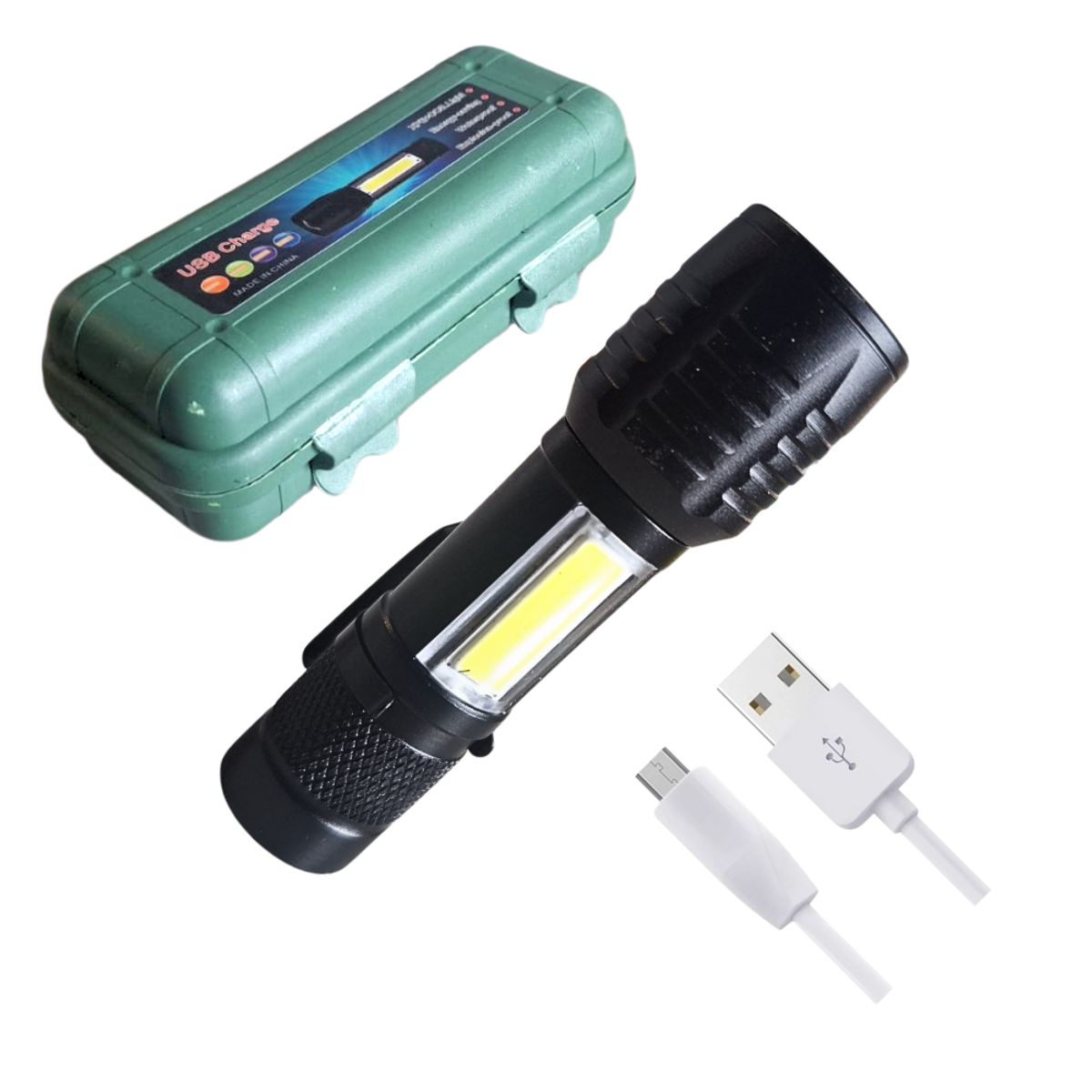 GENERICO - Linterna Tactica USB Recargable Portatil