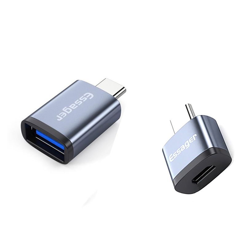 ESSAGER - Pack x 2 Adaptador OTG USB 3.0 Tipo C Micro USB Essager