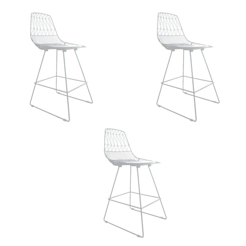 NIHM - Set x3 Silla Alta de Bar Dessert Blanco 75 cm