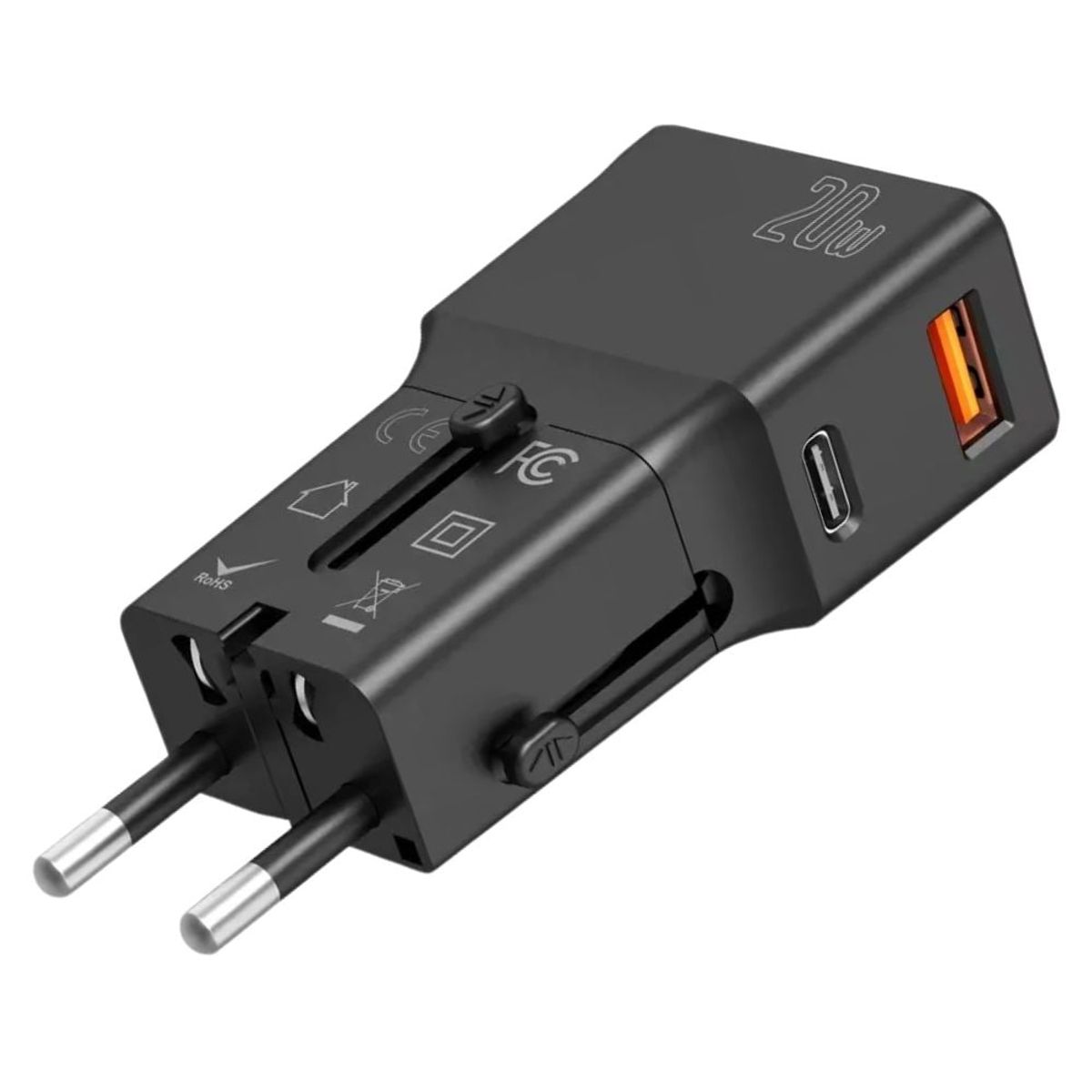 GENERICO - Cargador de Viaje PD 20W Puerto USB + Tipo C 100-240V SANCI SC-C7970