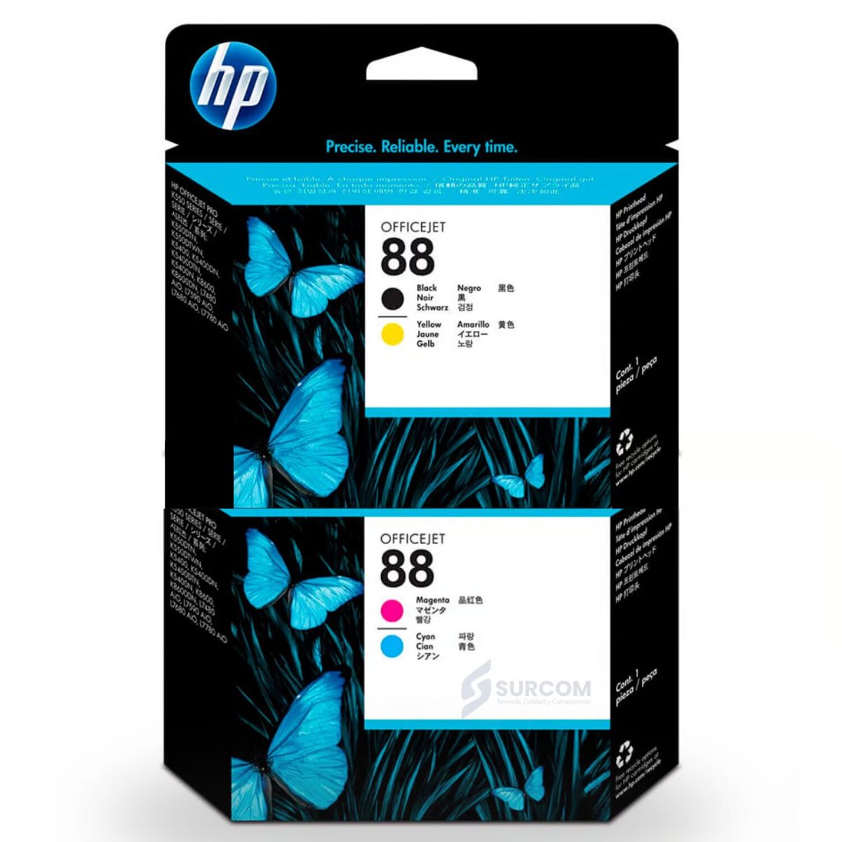 HP - Pack Cabezales HP 88 C9382AMagenta y Cian - C9381ANegro y Amarillo
