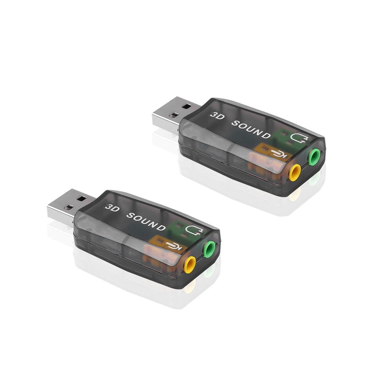 GENERICO - Pack x 2 Adaptador Audio Tarjeta Sonido USB Audífono Micrófono Genéric