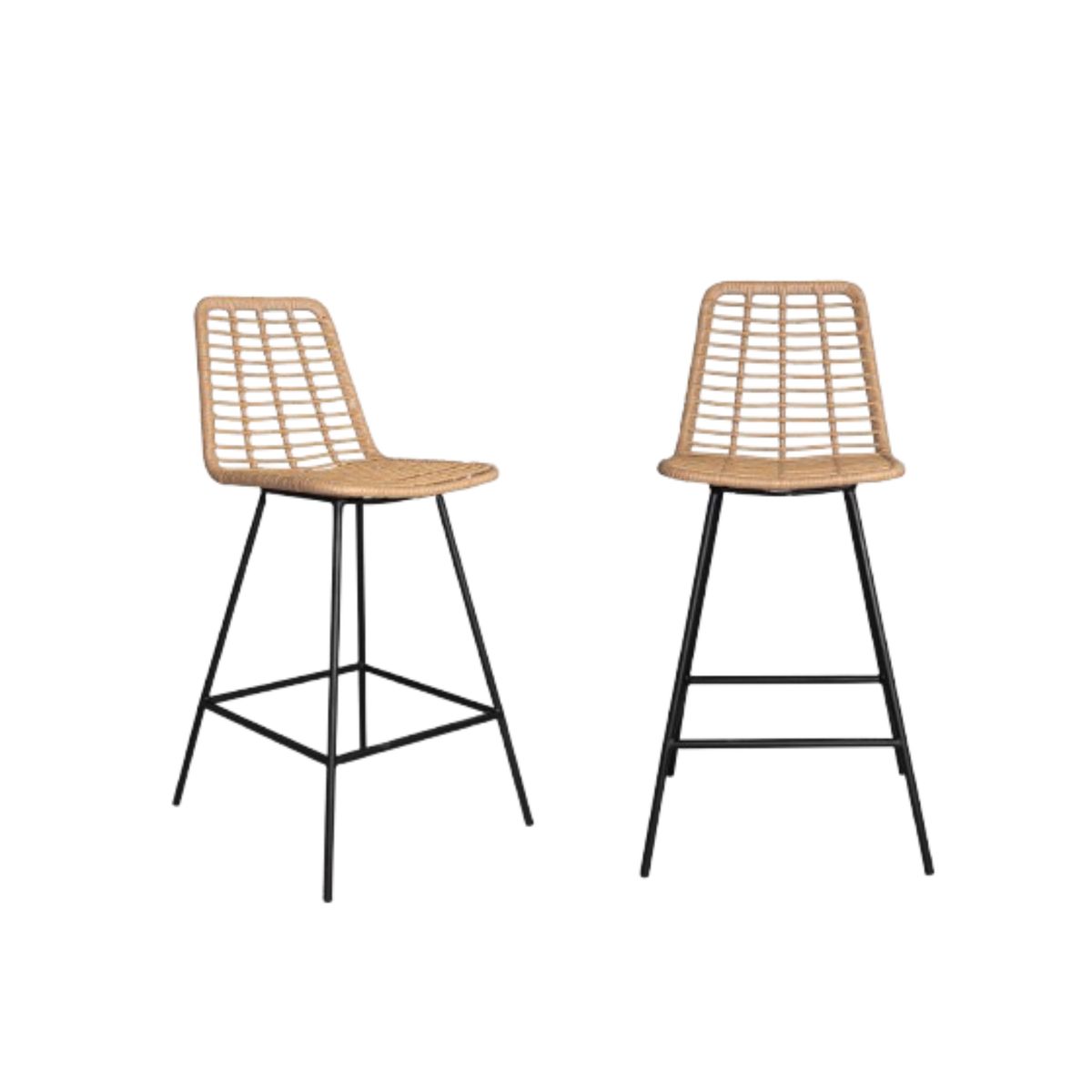 NIHM - Set x3 Silla Bar Mingo Rattan Natural 65 cm