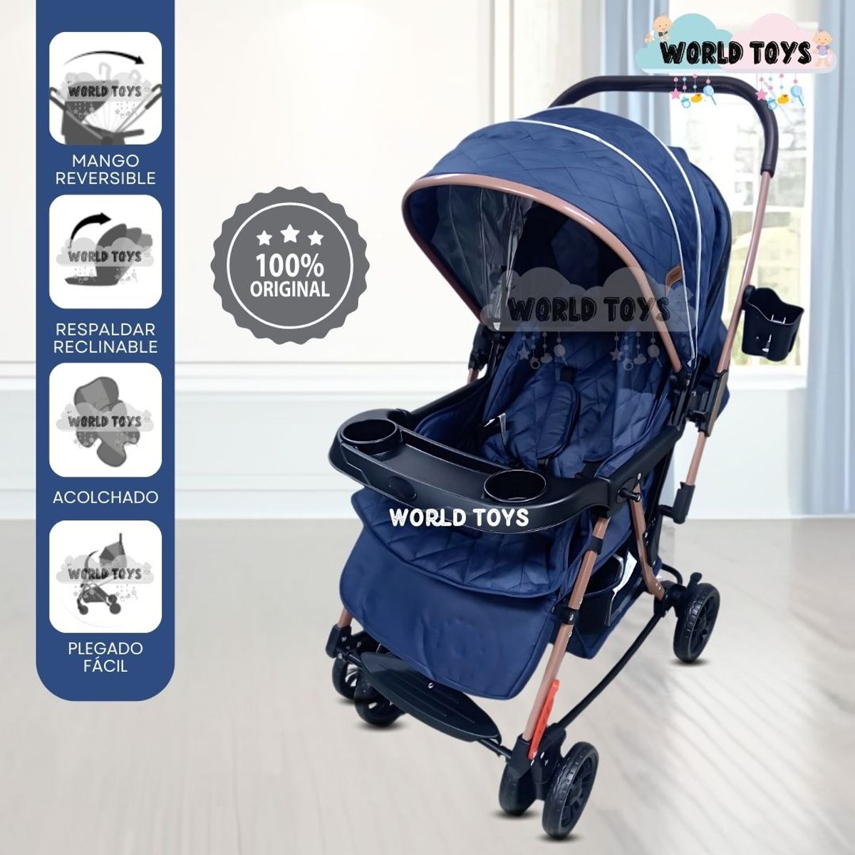 EBABY - Coche Mecedora de Lujo «SEULGI» Blue