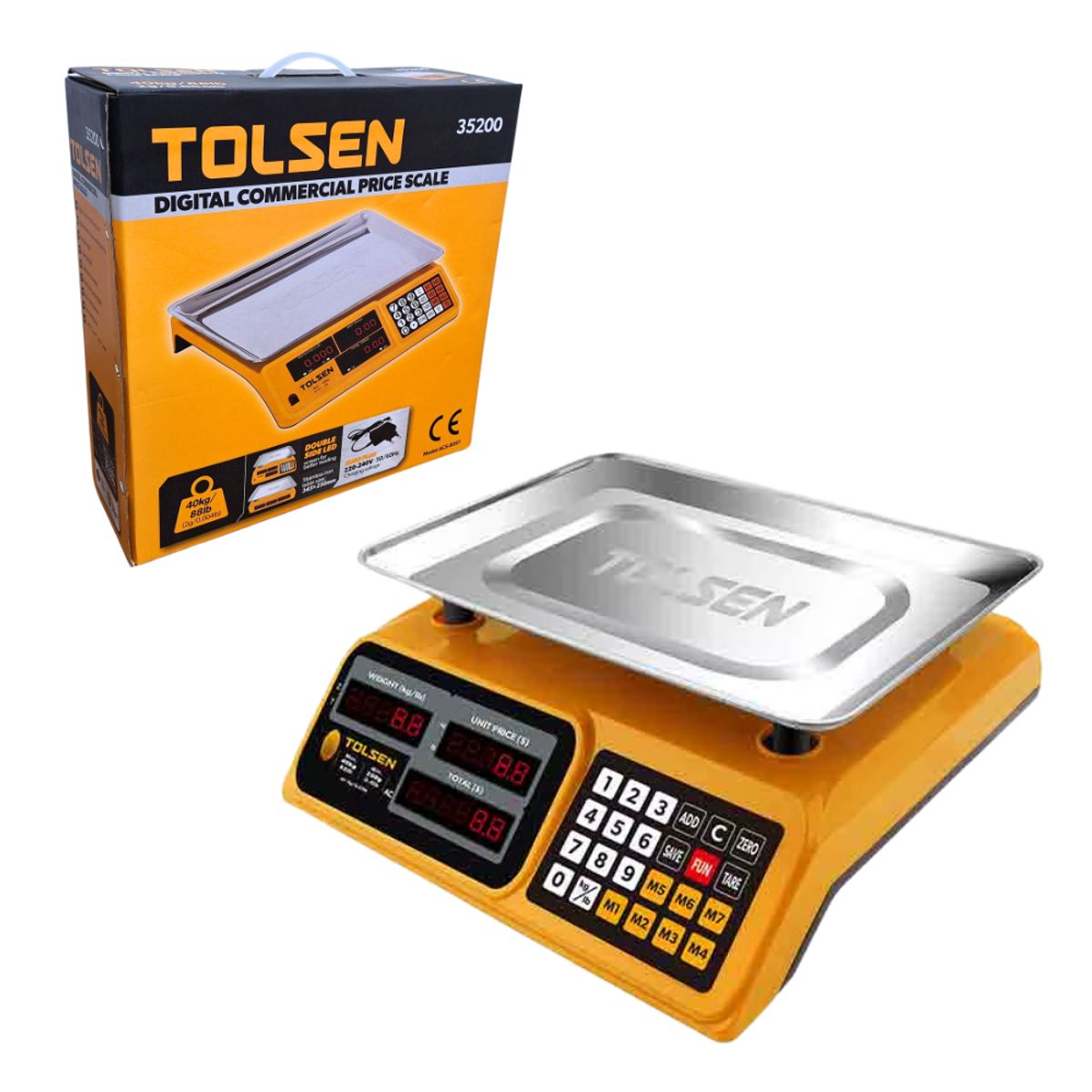 TOLSEN - Balanza Comercial 40kg/88lb Tolsen 35200