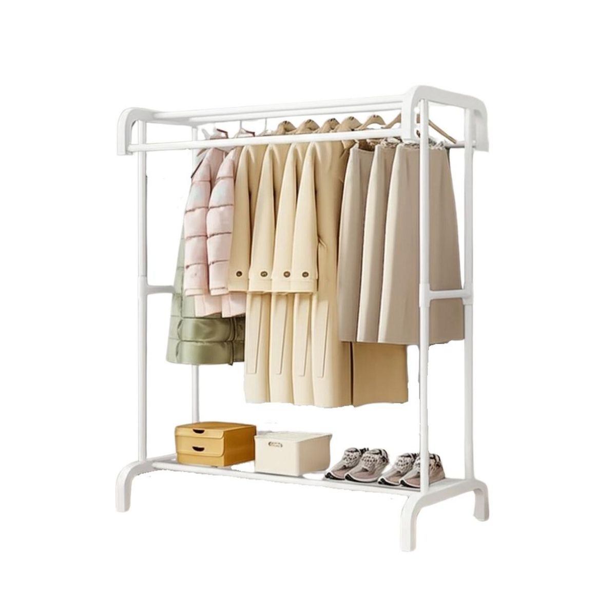 GENERICO - Colgador Organizador de Ropa de 4 barras 157x91x44cm - Blanco - M