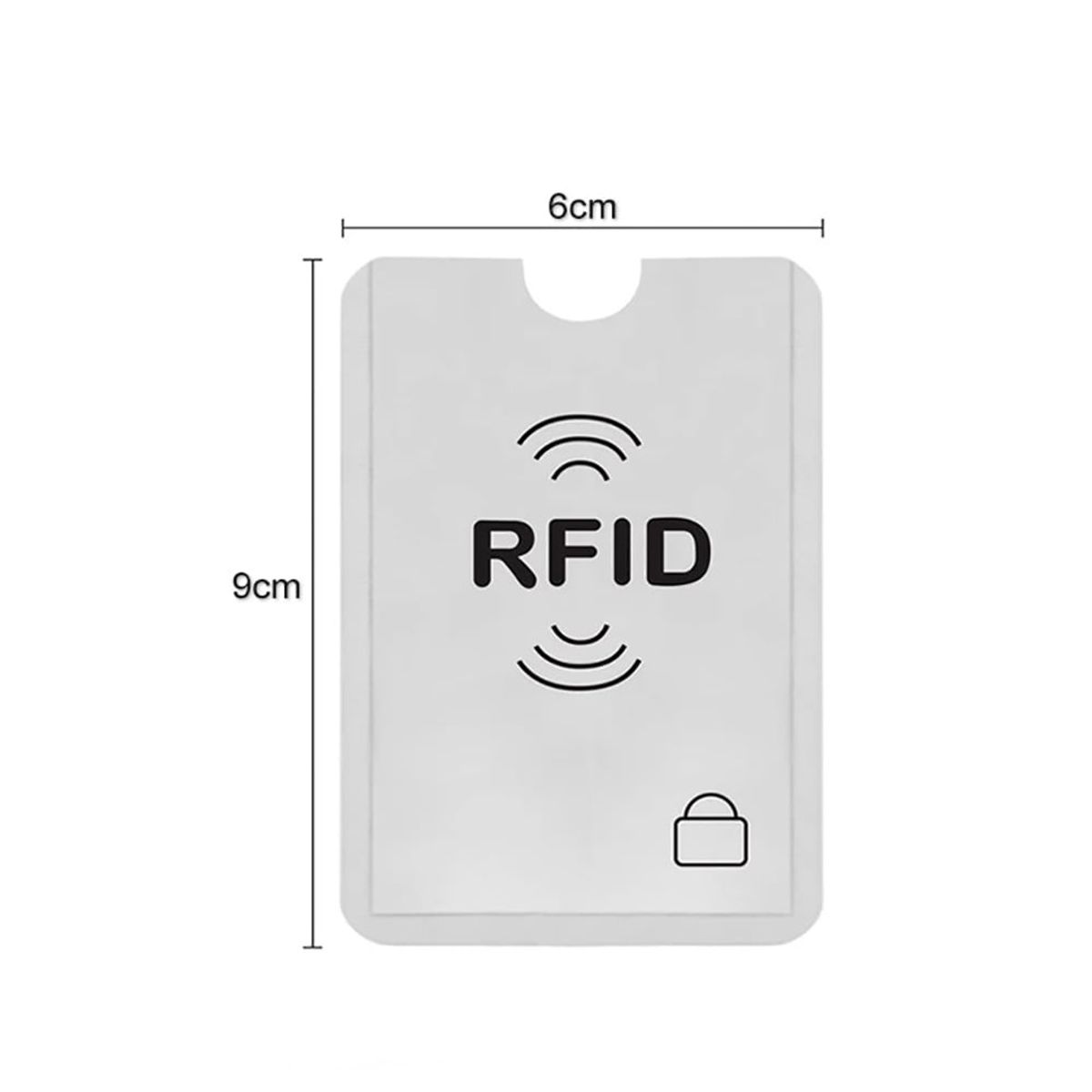 GENERICO - Pack x 5 Funda Protectora Tarjeta Crédito RFID Antirobo Plateado